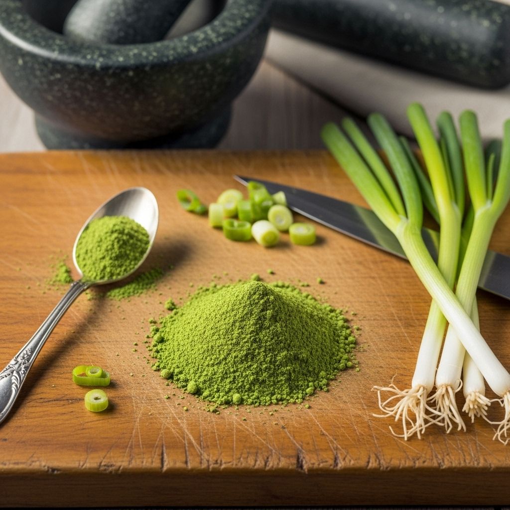 Crisp-dry and grind leftover greens to unlock bold, green onion flavor in every sprinkle.