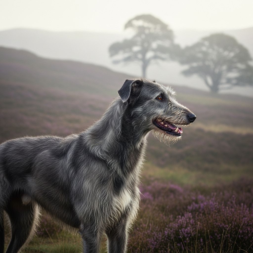 Discover the noble Scottish Deerhound, a graceful giant with an ancient lineage and gentle demeanor