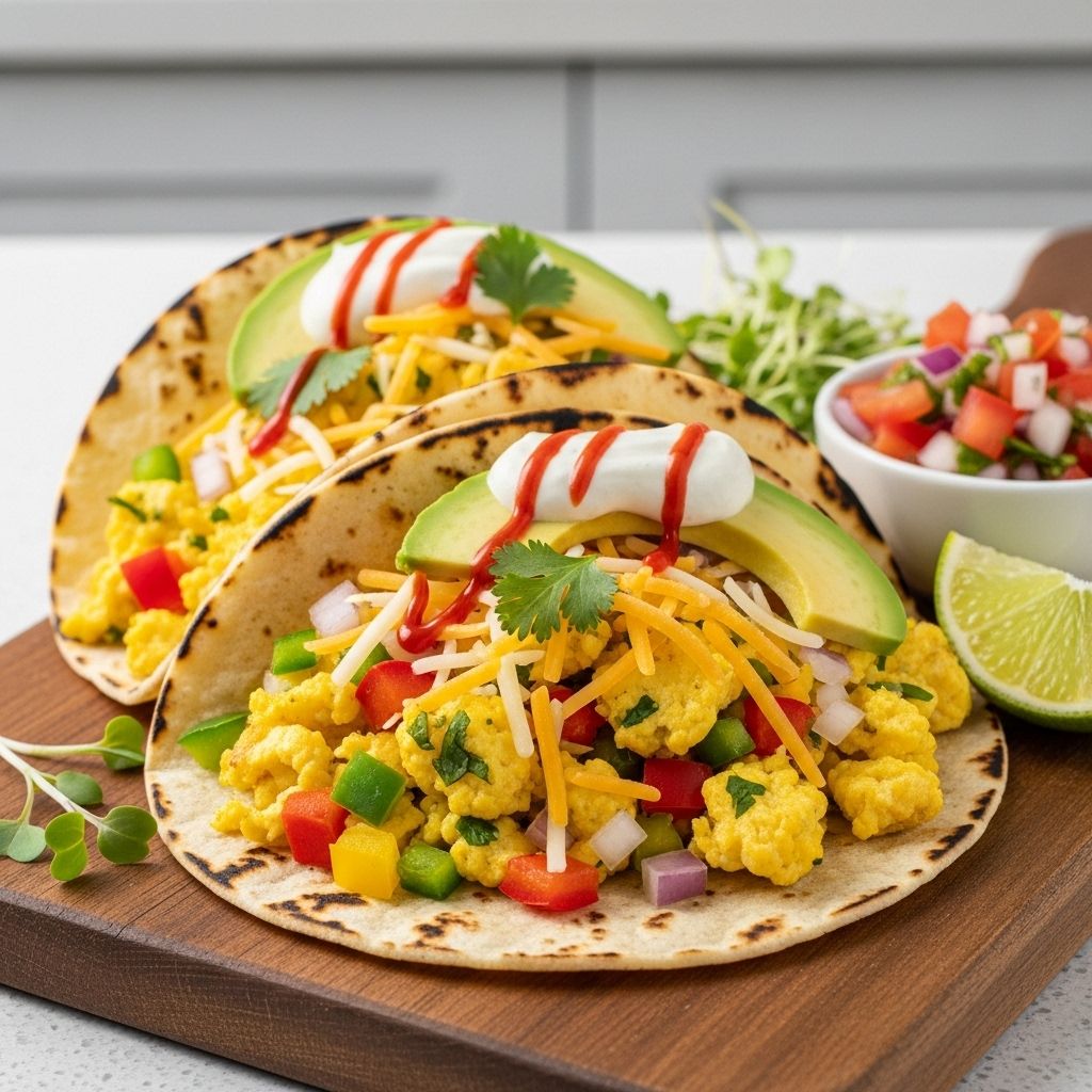 Discover a fresh, high-protein take on breakfast with these flavorful scrambled egg tacos, filled with wholesome ingredients and bold taste.
