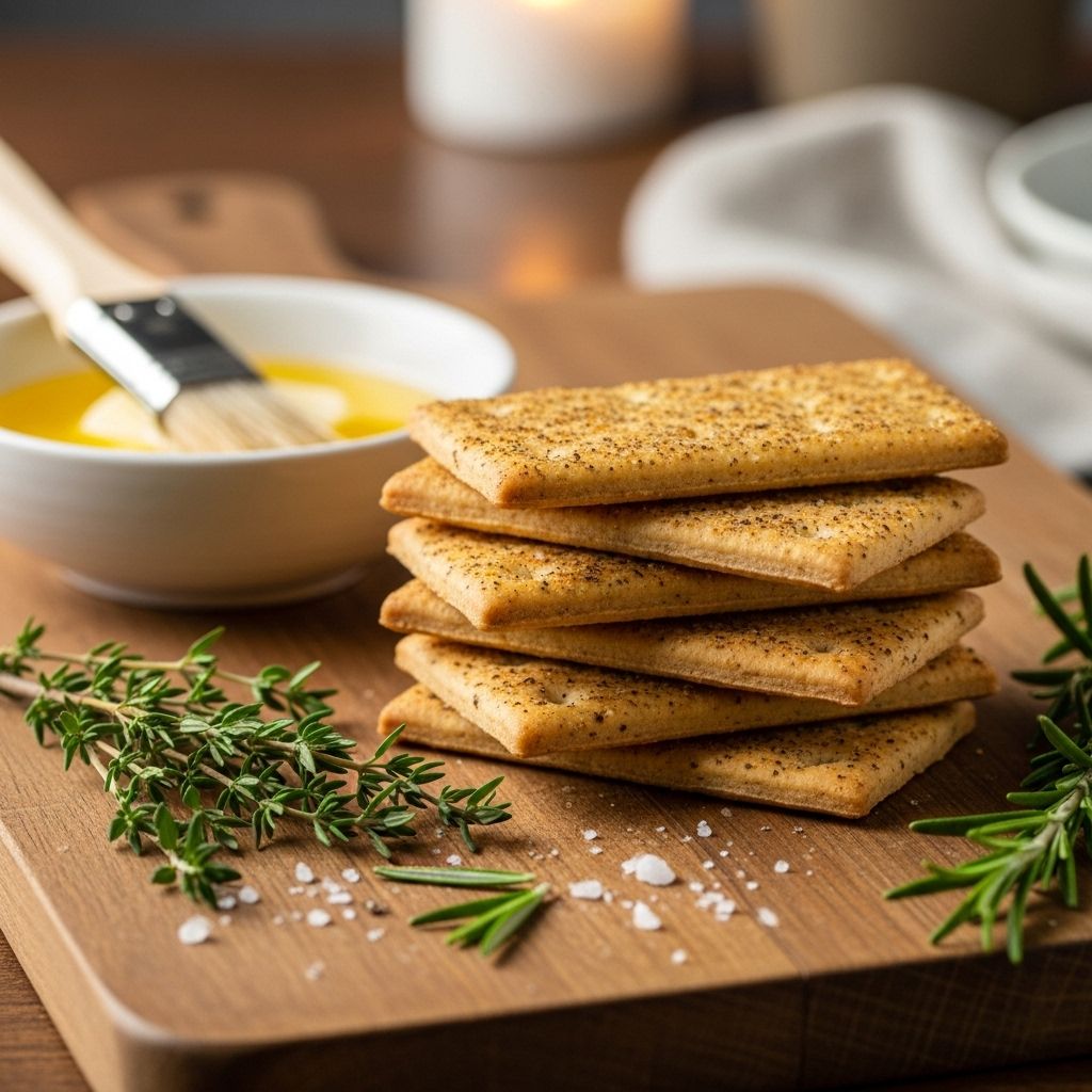 A buttery coating and herb blend turns crackers into an irresistible crunchy treat.