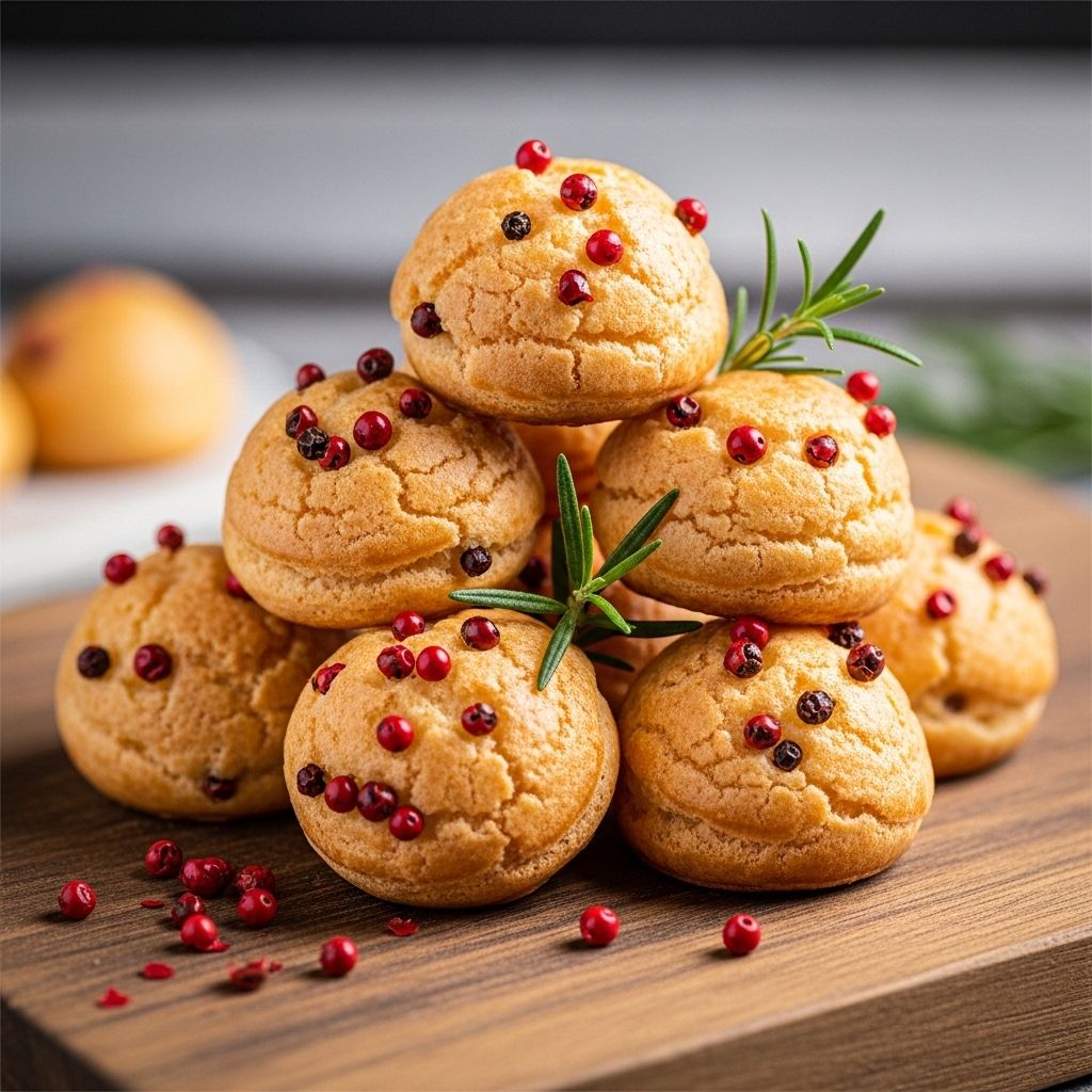 The Secret Ingredient: Pink Peppercorn Gougères A vibrant spice twist brings unexpected aroma and color to every bite.