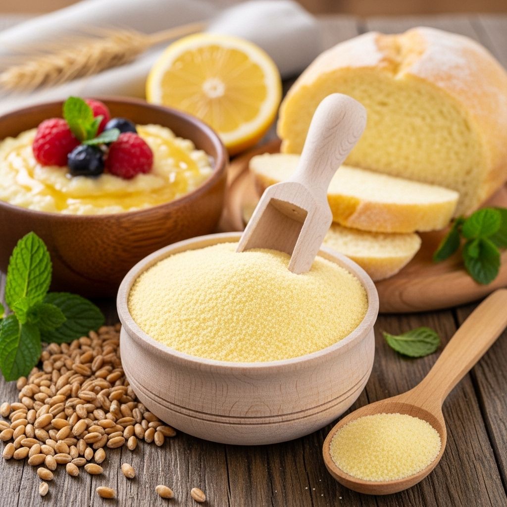 Semolina (Sooji): Nutrition, Benefits, Uses, Side Effects, and Delicious Recipes A versatile pantry staple that boosts energy and supports digestion in everyday meals.