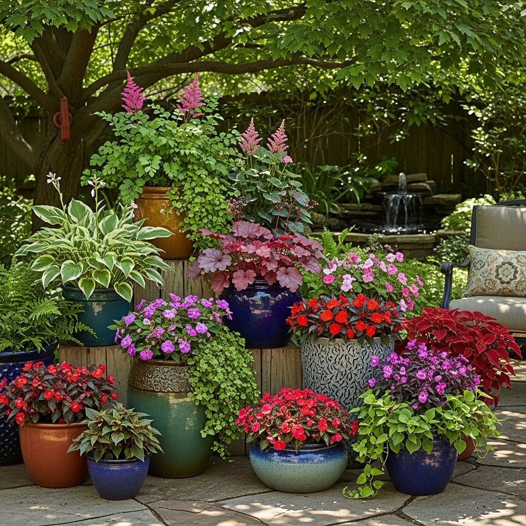 Turn dark outdoor nooks into vibrant retreats with bold foliage and effortless style.