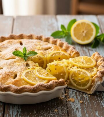 Thin lemon rounds steep in sugar and eggs to form a tangy, tender filling.