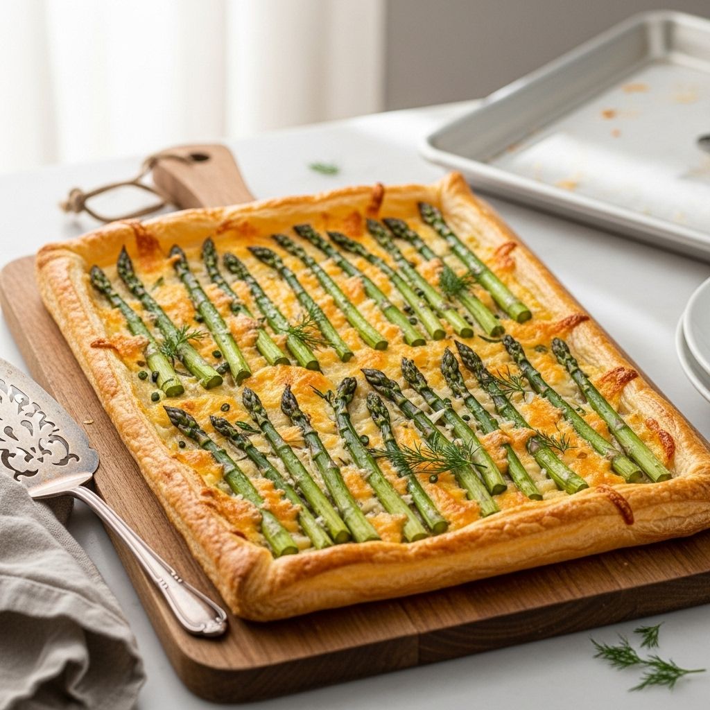 Buttery pastry and vibrant spears turn basic ingredients into a sophisticated dish.