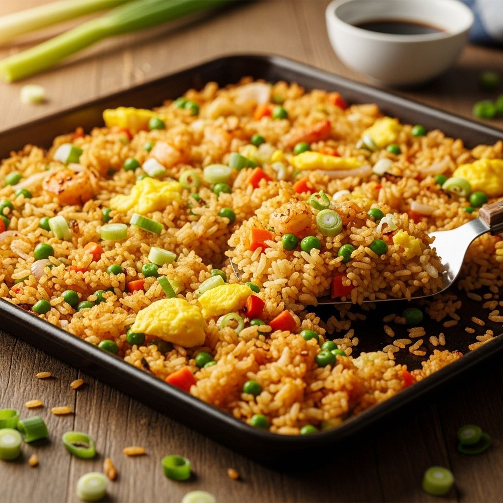 Sheet Pan Fried Rice: Easy, Flavorful & Foolproof Oven Method Hands-off cooking locks in savory flavor and yields golden, textured grains every time.