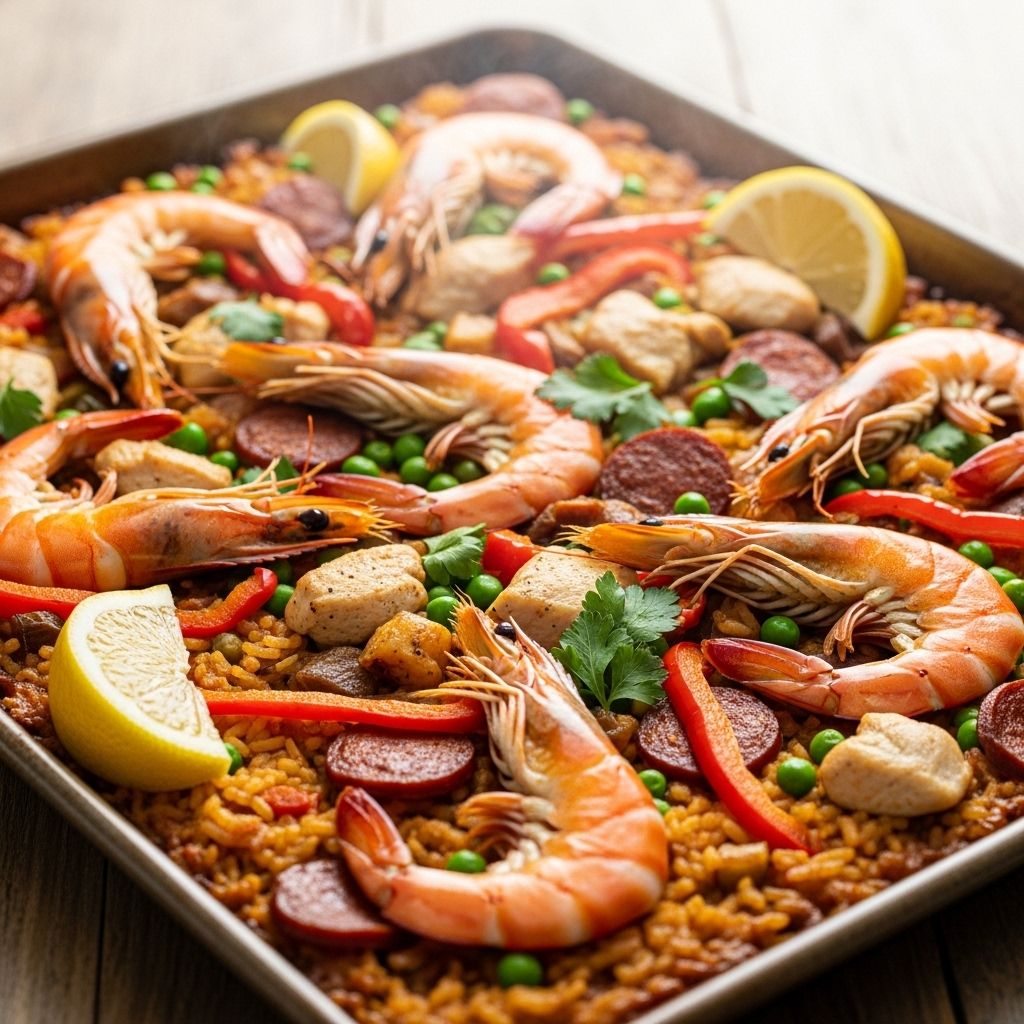 A hands-off roast that brings bold aromas and vibrant colors of a Spanish classic dinner.