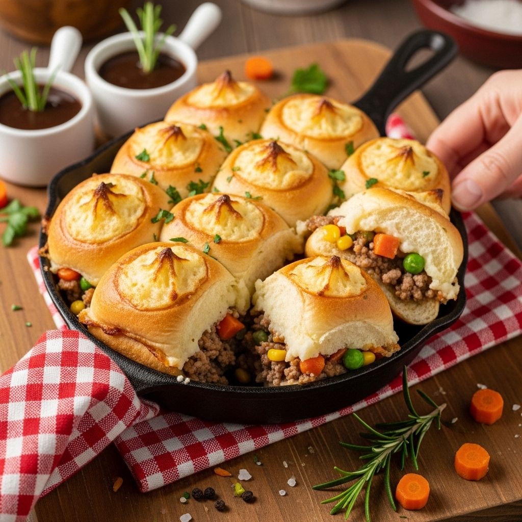 Rich meat and veggies meet fluffy mashed potato swirls in a fun, shareable snack.