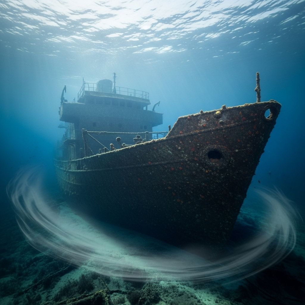 Sunken vessels form reefs but also leak oil, metals, and toxins, fueling a looming marine pollution crisis.