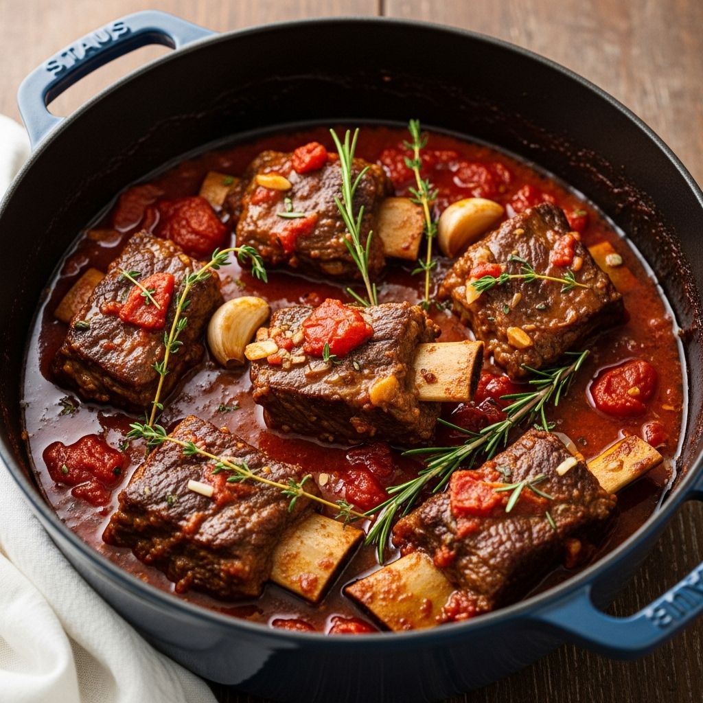 Juicy meat simmers in rich red gravy for a cozy, soul-warming meal.