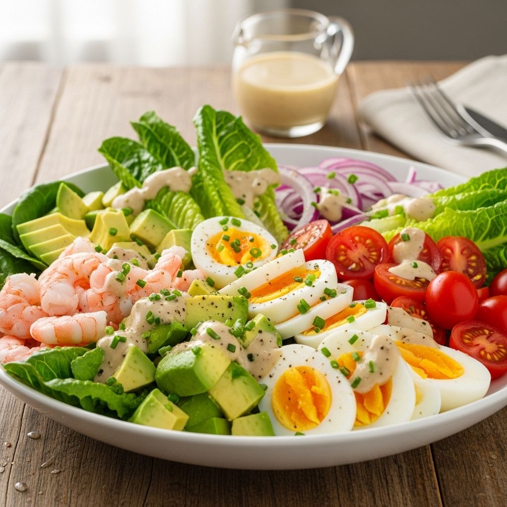 This protein-rich chopped salad with shrimp, avocado, and hard-boiled eggs is your ticket to a fast, nutritious, and flavorful lunch or dinner.