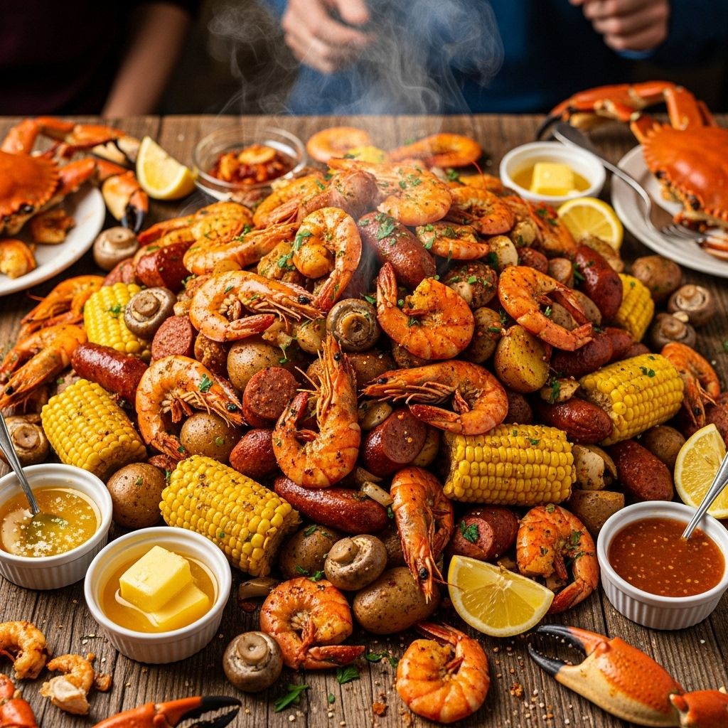 Smoky sausages, sweet corn, and tender potatoes unite in a savory Southern-style spread.