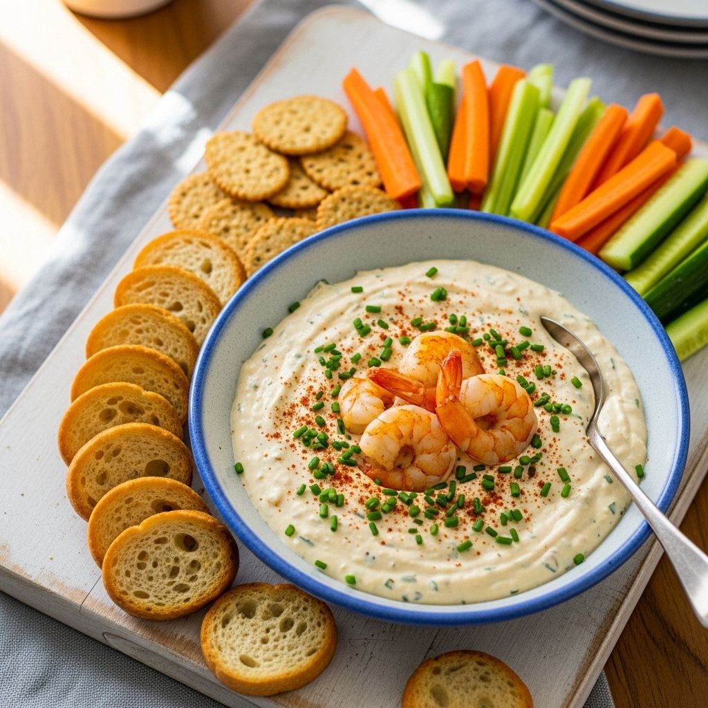 Creamy seafood spread bursts with fresh herbs and zesty cocktail sauce at every party.
