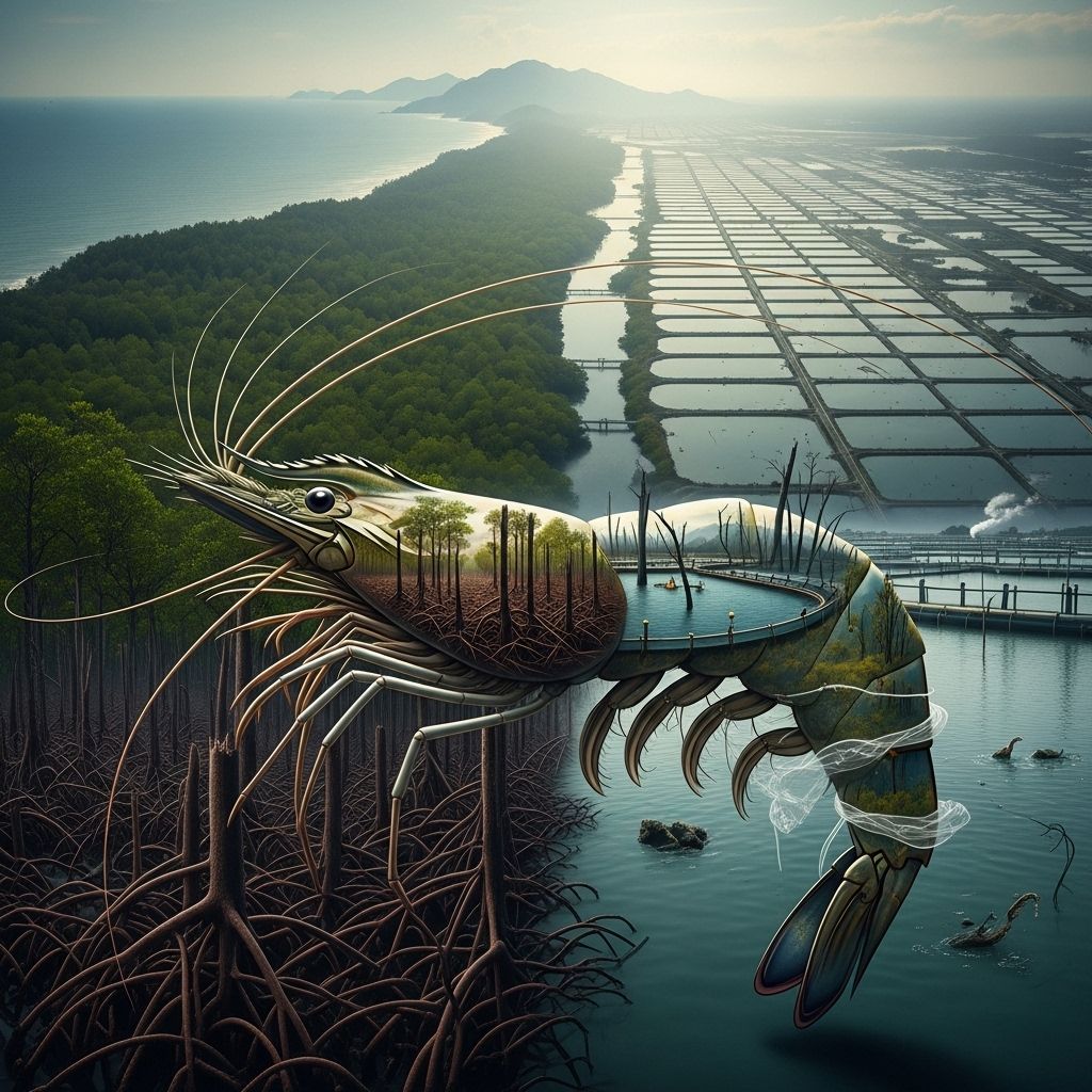 Shrimp: Small Creatures, Huge Environmental Consequences Behind the bite-sized seafood lies a global story of mangrove loss, pollution, and disruption to coastal ecosystems.