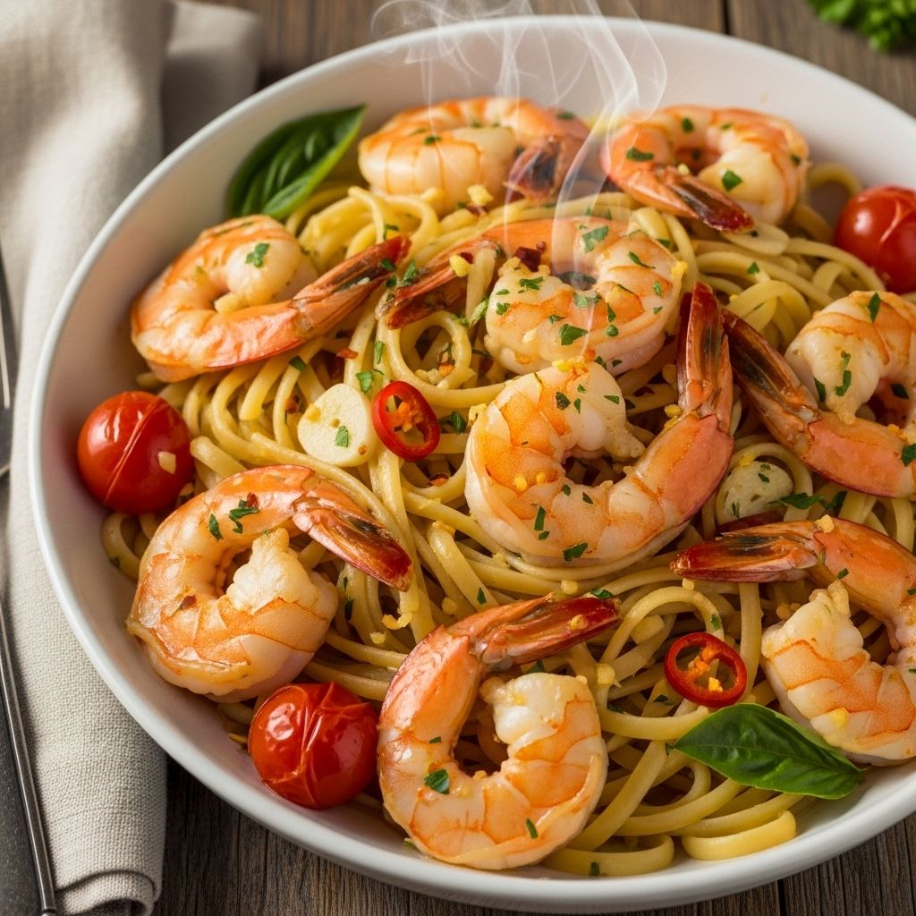 Harmony of seared shrimp, garlic butter, and bright lemon in every satisfying bite.