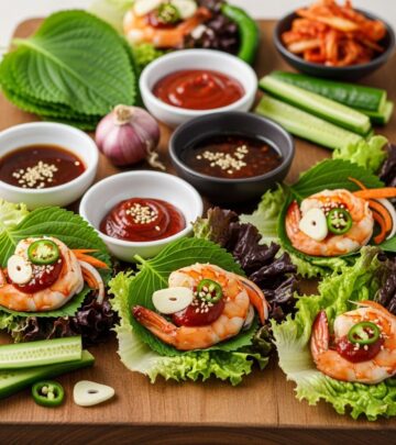 Juicy seafood, crisp greens, and vibrant sauces unite in a sociable, flavor-packed meal.