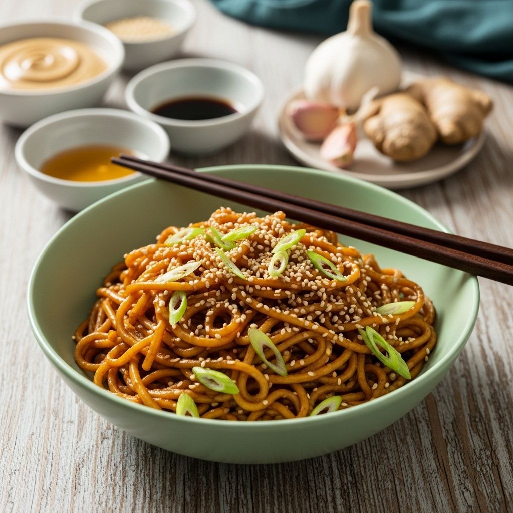 Simple Sesame Noodles: A Flavorful, Quick, and Customizable Recipe A speedy dish that balances savory, sweet, and spice for a customizable weeknight meal.