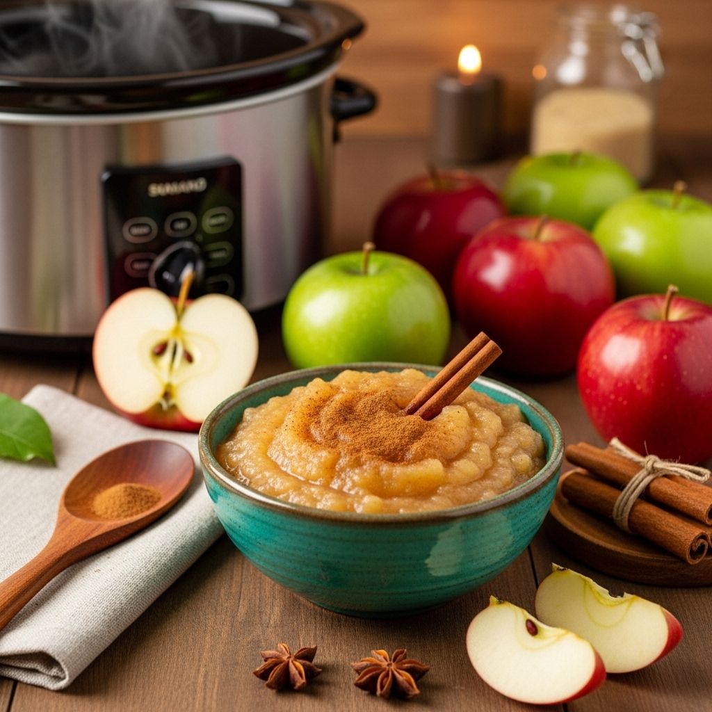 Savor the comforting aroma of spiced apples simmering into silky, homemade goodness.