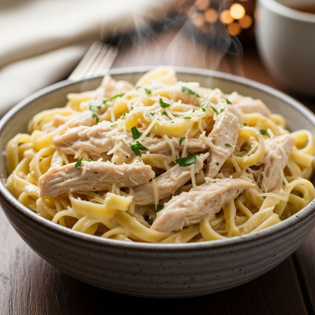 A fuss-free one-pot meal delivering tender chicken and velvety sauce with minimal effort.