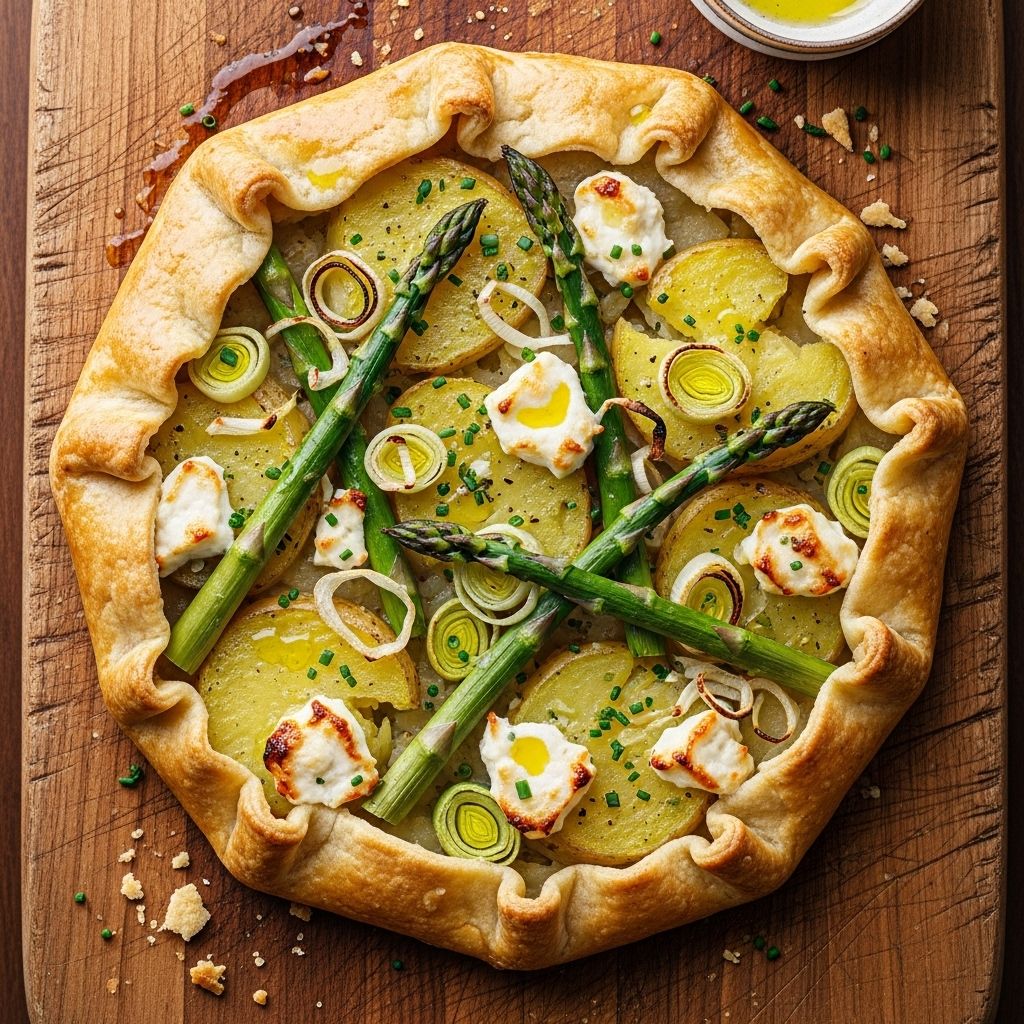 Crispy crust meets creamy custard and vibrant veggies in a striking brunch centerpiece.