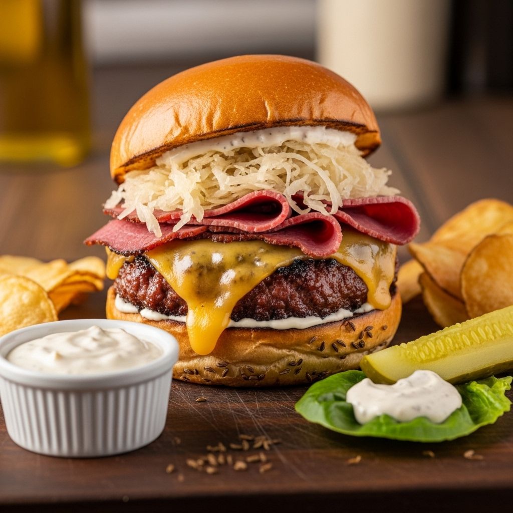 Crispy meat edges meet tangy kraut and melty cheese for an indulgent twist on deli classics.