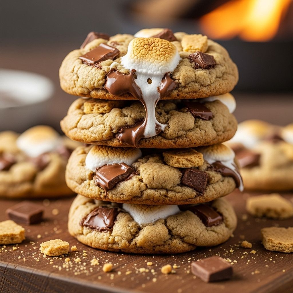 Buttery dough loaded with chocolate chunks and torched marshmallows for gooey indulgence.