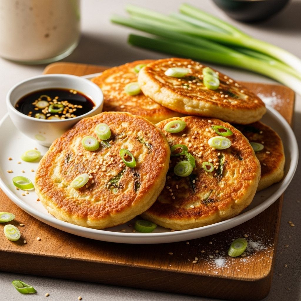 Repurpose your starter for crispy scallion pancakes that burst with tangy, flaky flavor.