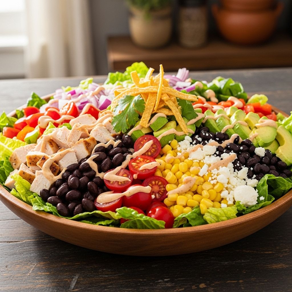 A vibrant, nutritious, and customizable salad bursting with classic Tex-Mex flavors, perfect for any meal.