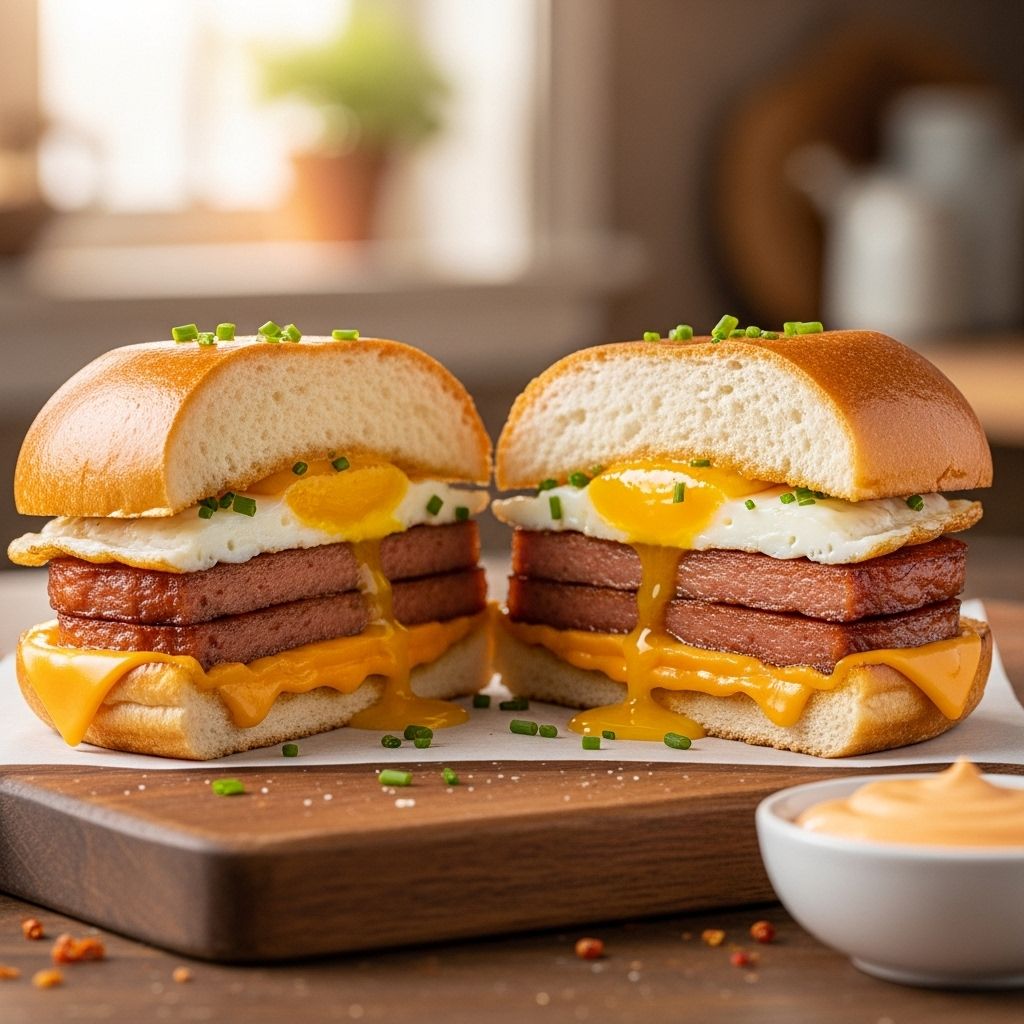 Combining nostalgic umami and creamy yolks for a satisfying morning bite.