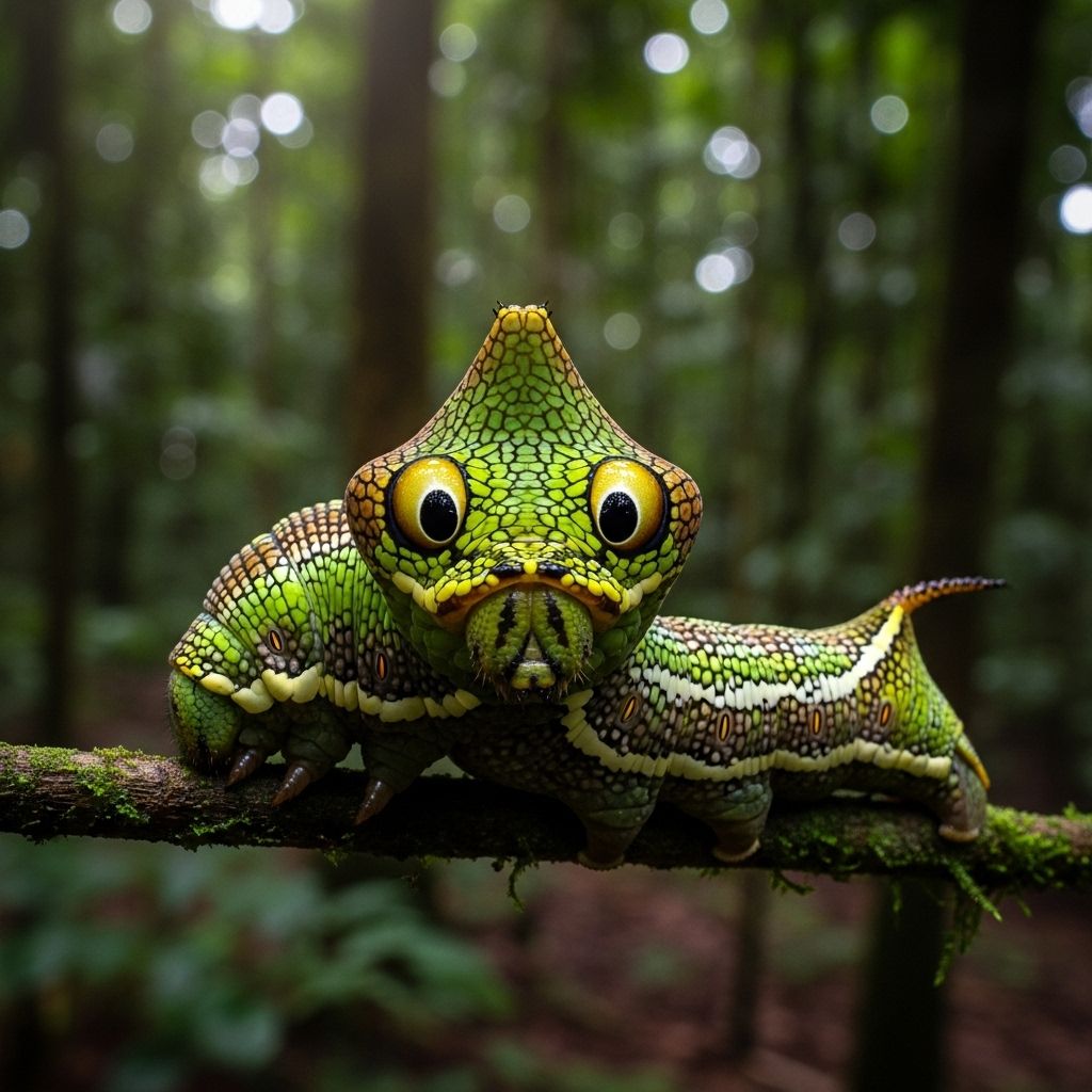 Discover how caterpillars have evolved astonishing snake-like appearances to outsmart predators and ensure their survival.