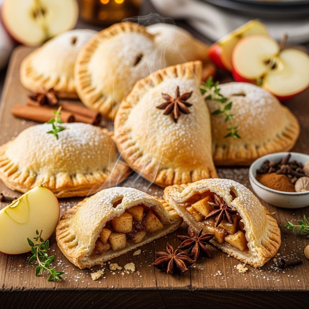 Buttery, golden crusts embrace a warmly seasoned filling for cozy gatherings.