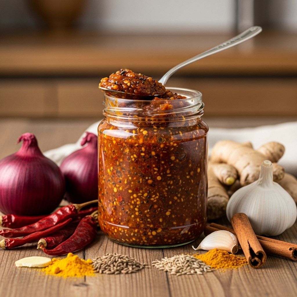 Transform everyday meals with this richly spiced onion chutney: a vibrant, easy-to-make condiment bursting with sweet, tangy, and aromatic flavors.