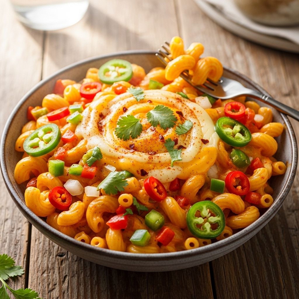 A fiery blend of jalapeños and corn adds crunch and heat to an unexpected pasta twist.