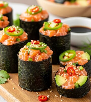Satisfy your sushi cravings at home with these easy, customizable spicy salmon nori wraps—packed with flavor, nutrients, and endless variations.