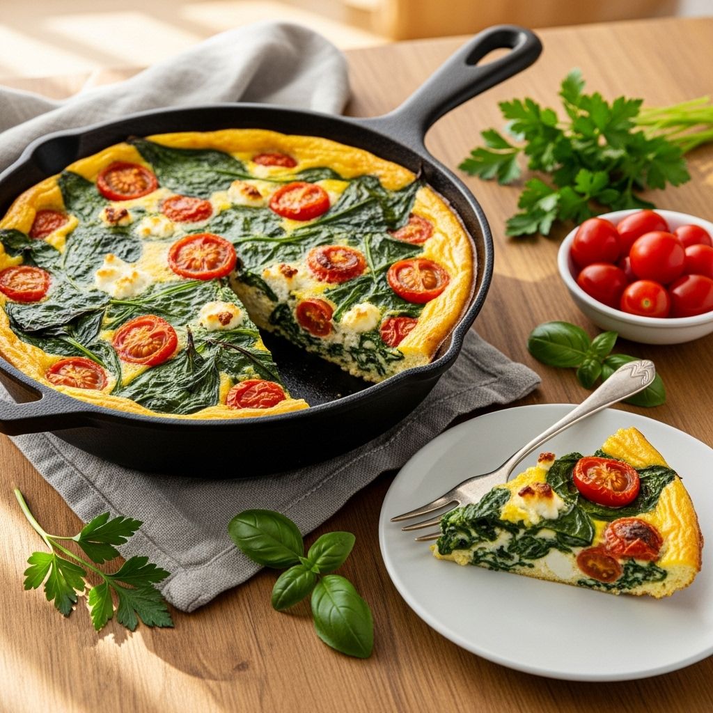 Discover how to make a flavorful spinach and tomato frittata—packed with nutrition and perfect for breakfast, brunch, or light dinner.
