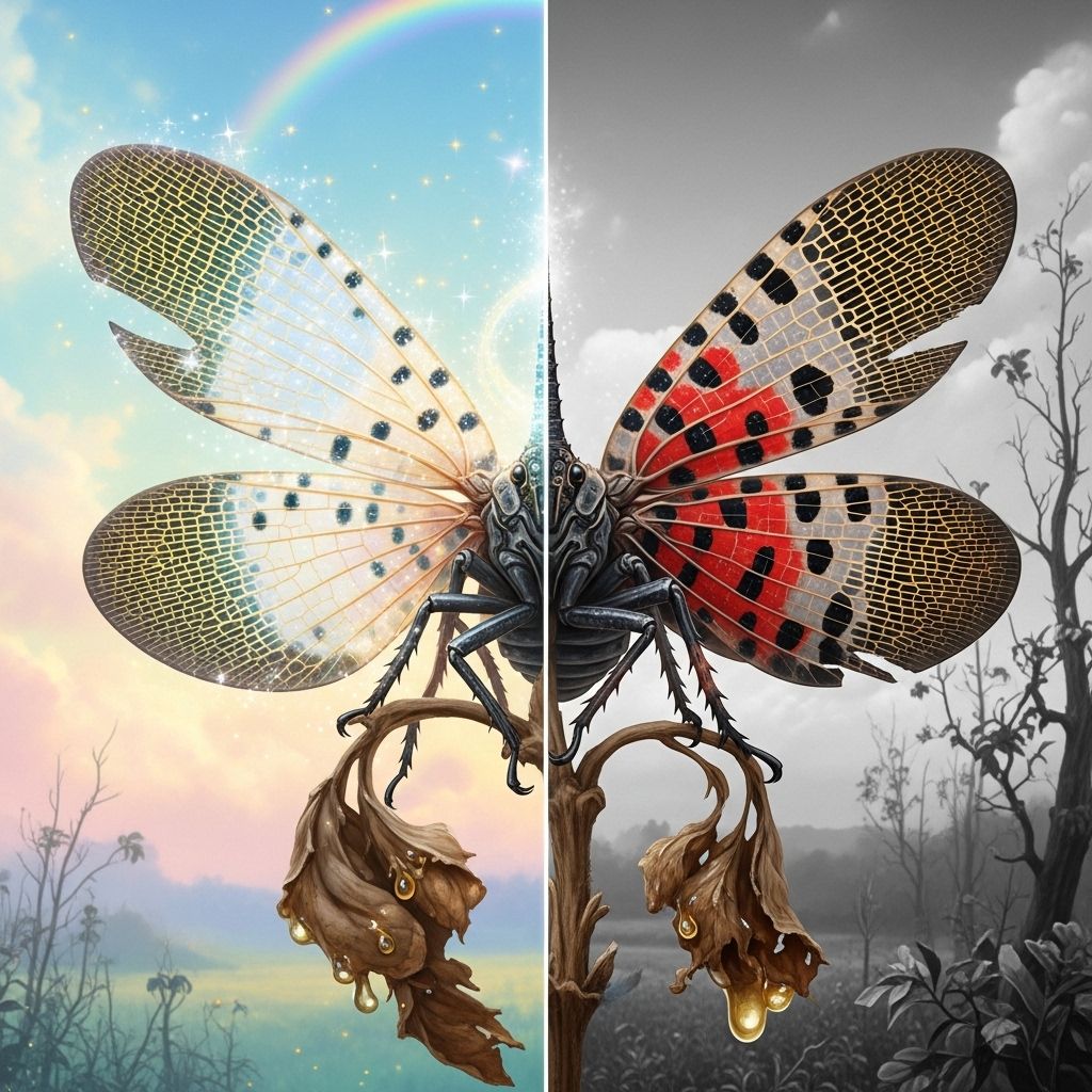 Unraveling the facts and myths behind the beautiful yet destructive spotted lanternfly and its impact on ecosystems.