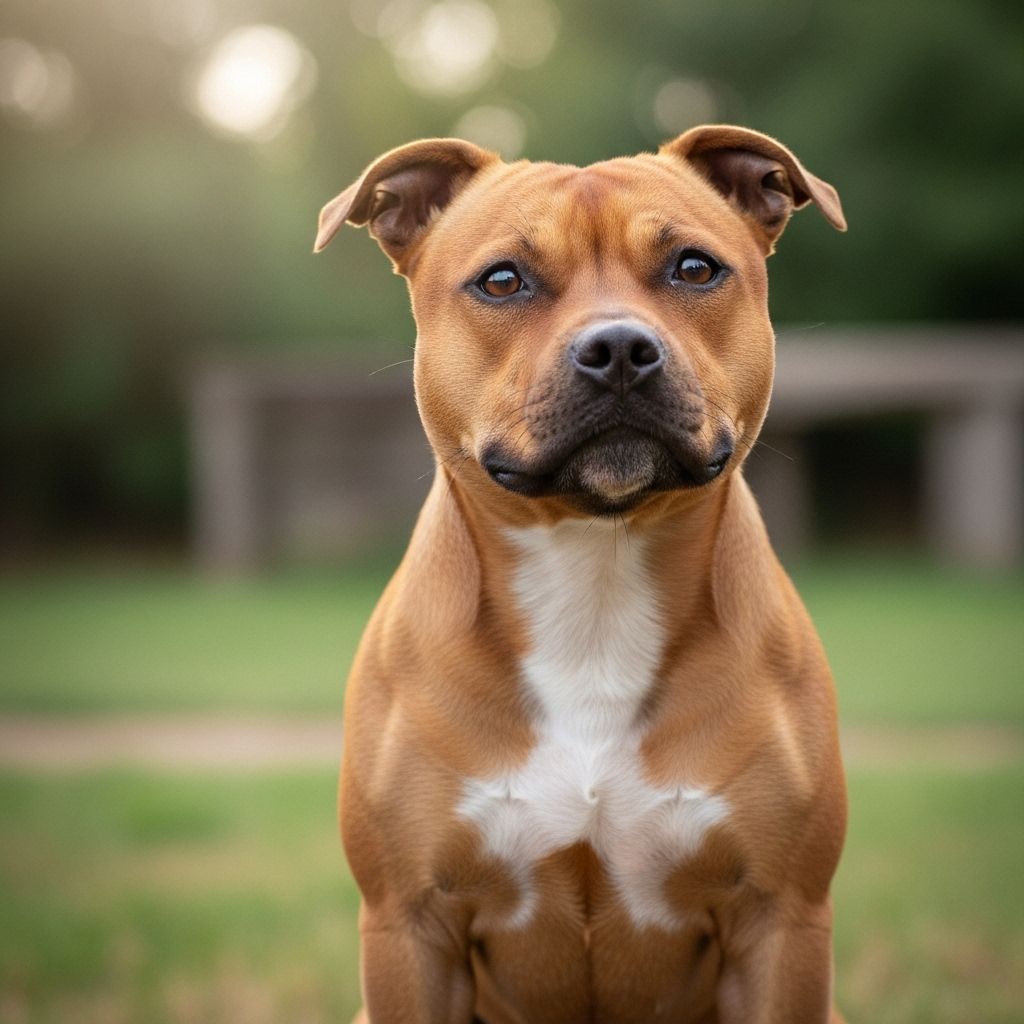 Discover the loyal, muscular, and people-loving Staffordshire Bull Terrier - a tenacious yet gentle family companion