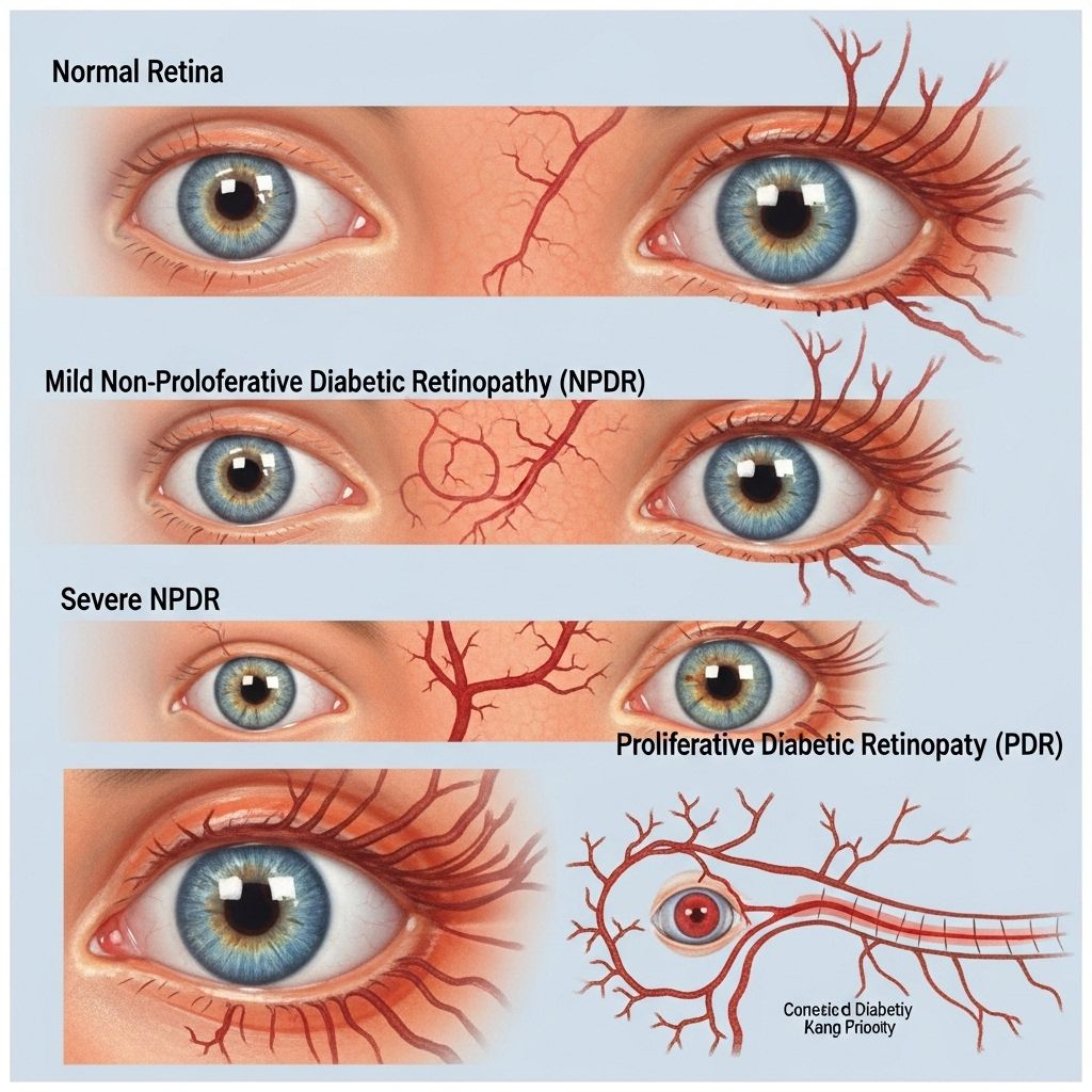Get a comprehensive look at the stages of diabetic retinopathy, from early signs to advanced complications and modern treatment options.