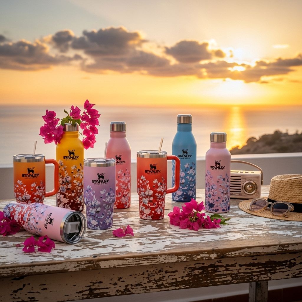 Discover the dreamy Stanley x LoveShackFancy ‘Ibiza Sunset’ collection—where romance meets practicality in limited-edition, collectible drinkware and summer accessories.