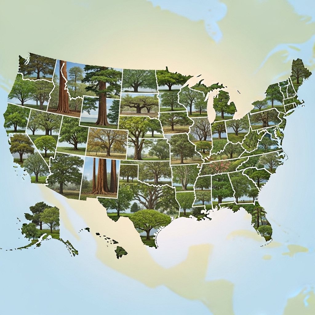 A visual and educational journey through every U.S. state's symbolic tree and its ecological significance.