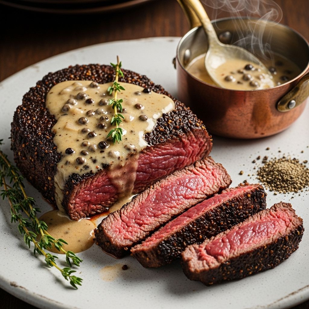 Elevate your cooking with a spice-crusted cut and creamy sauce for indulgent flavor.