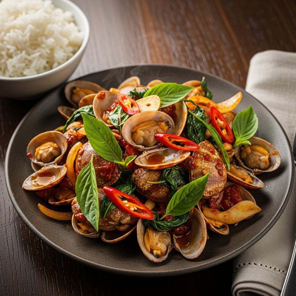 Fresh herbs and smoky pepper sauce transform shellfish into an unforgettable delight.