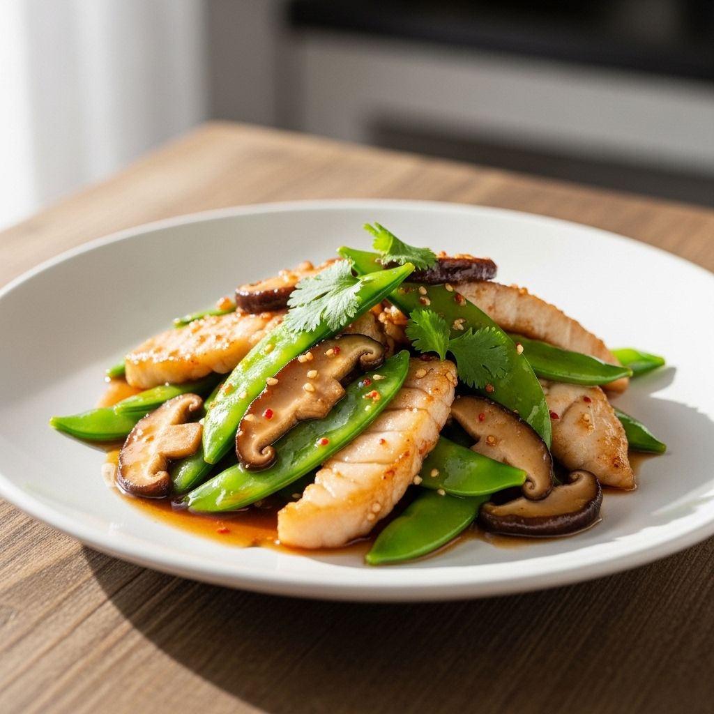 High-heat searing preserves crunch and color, while basil adds a fresh, aromatic lift.