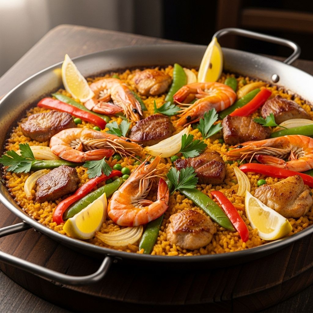 Master the art of socarrat with meats, seafood, and saffron-infused rice.