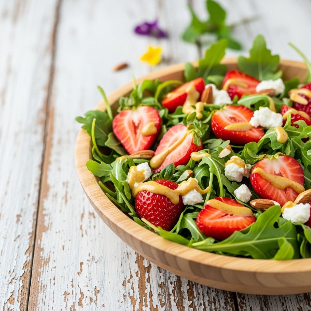 Sweet berries, peppery greens, and toasted pecans create a refreshing springtime salad.
