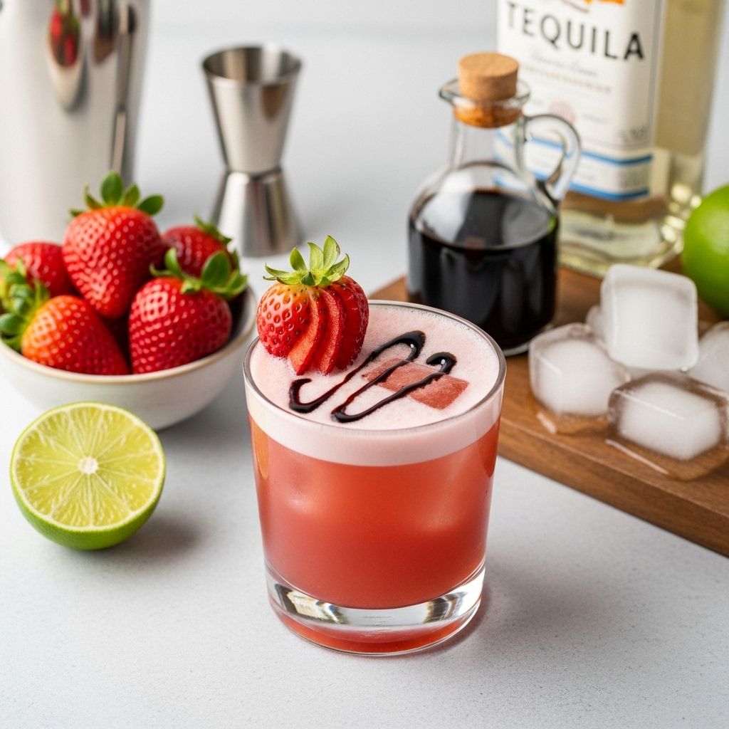 Fresh fruit and aged vinegar unite in a smooth, frothy sip with unexpected depth.