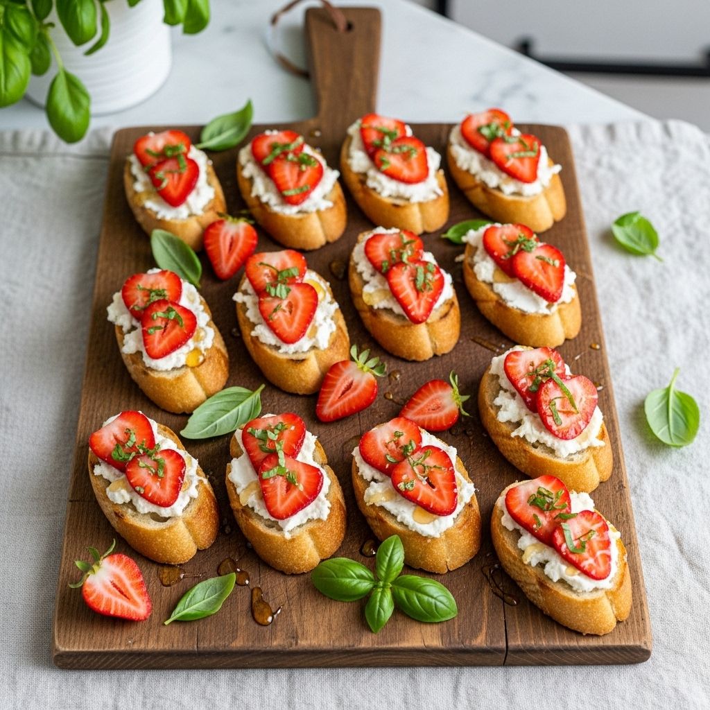 Crisp toasts with creamy tang and sweet fruit add effortless elegance to gatherings.
