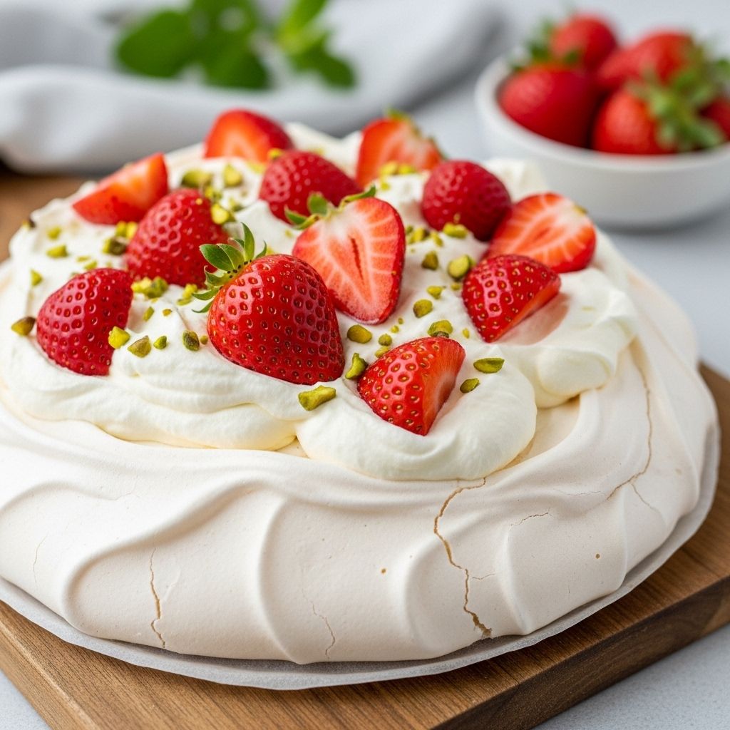 Strawberry Pavlova: Classic Elegance in a Dazzling Dessert Lightly crisp and tender, the meringue base elevates creamy toppings and bright fruit.