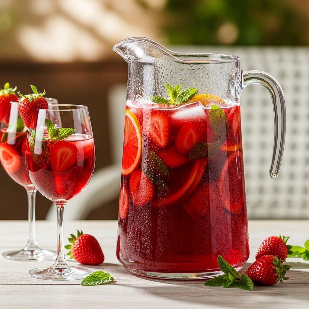 A vibrant blend of fresh fruit and sparkling wine that brightens any gathering.