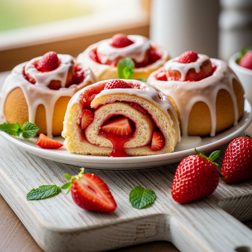 Fluffy spiral pastries layered with luscious fruit jam and crowned in a tangy pink glaze.